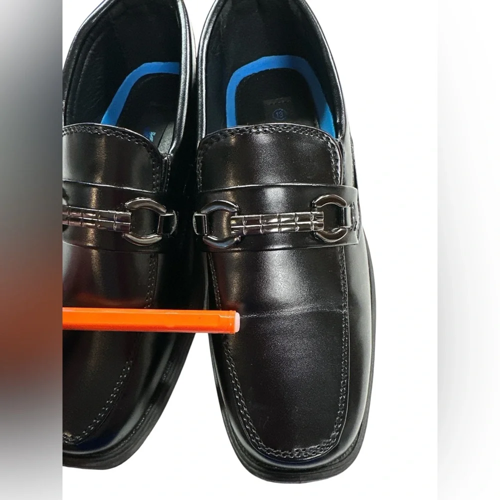 Josmo Boys Slip-On Dress Shoes with Metal Accent Black Size 13 Preowned